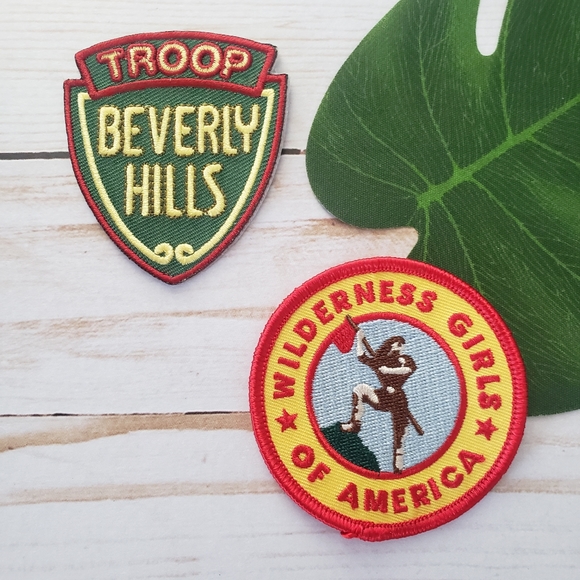 Troop Beverly Hills Wilderness Girls Patches - Set of 2 - Uniform Costume - Picture 1 of 7